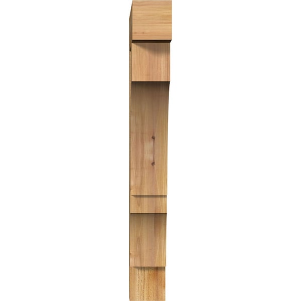 Balboa Block Rough Sawn Bracket, Western Red Cedar, 4W X 20D X 32H